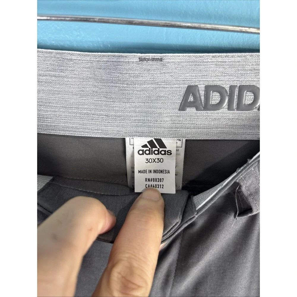 adidas Tapered Golf Pants Men 30x32 Fit 30 Gray Performance Stretch Preppy